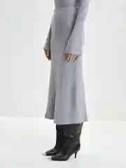 Серый меланж юбка женская Zarina в рубчик