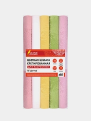 Бумага гофрированная/креповая Остров сокровищ, 110 г/м2, 50х250 см, 10 рулонов, пастель