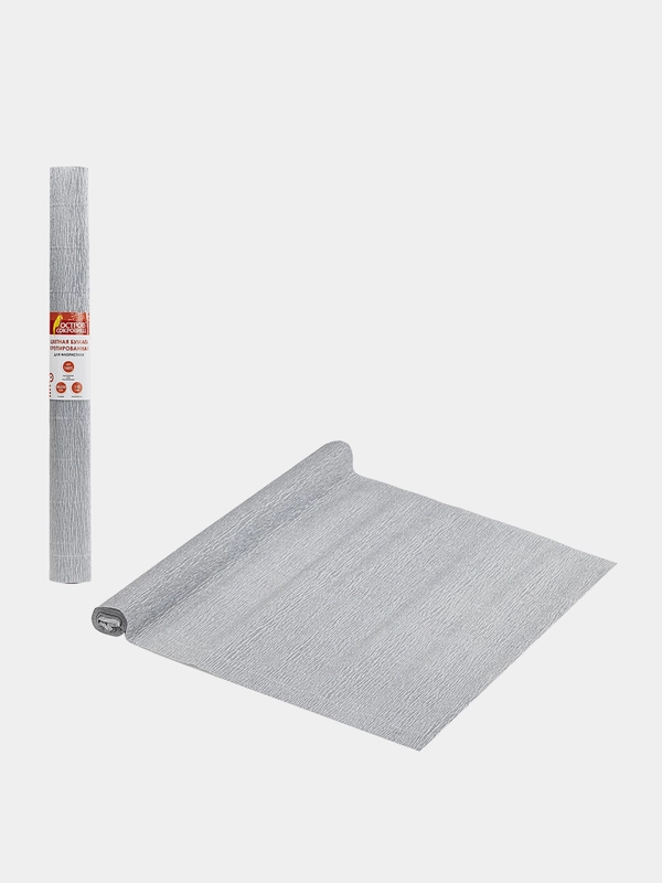 Бумага гофрированная/креповая ОСТРОВ СОКРОВИЩ, 110 г/м2, 50х250 см, серебряная