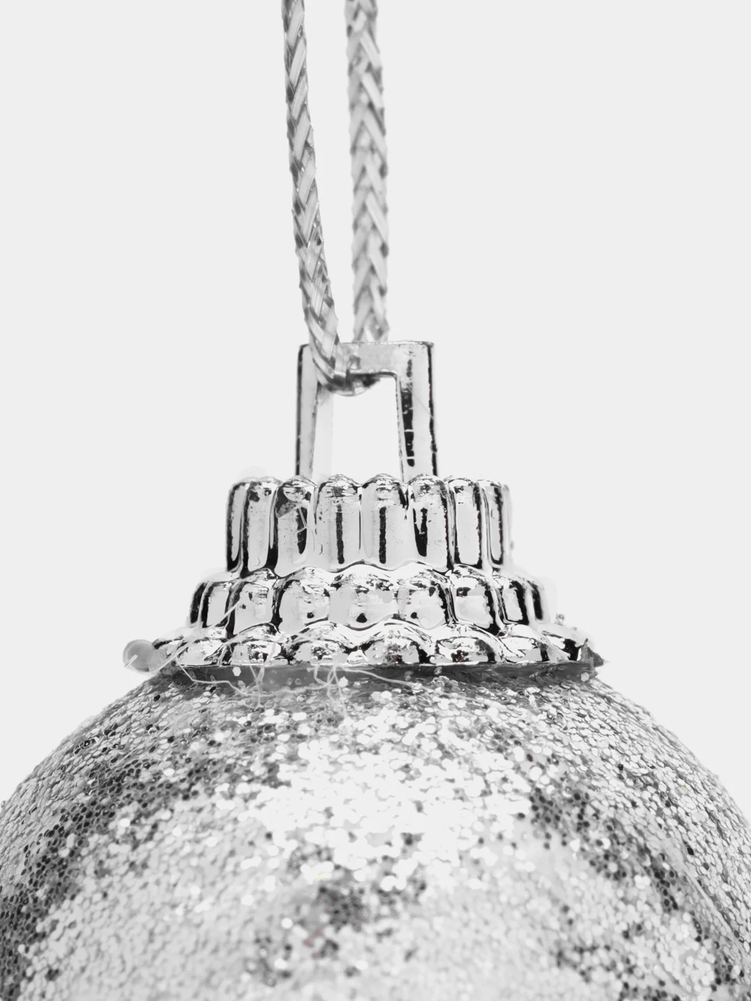 Серебряный новогодние шары 3 см, набор 9 шт елочных игрушек