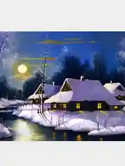 Голубой алмазная мозаика без подрамника, 30*40 см, "Зимние пейзажи"
