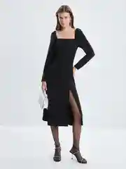 Черный платье женское Zarina с разрезом