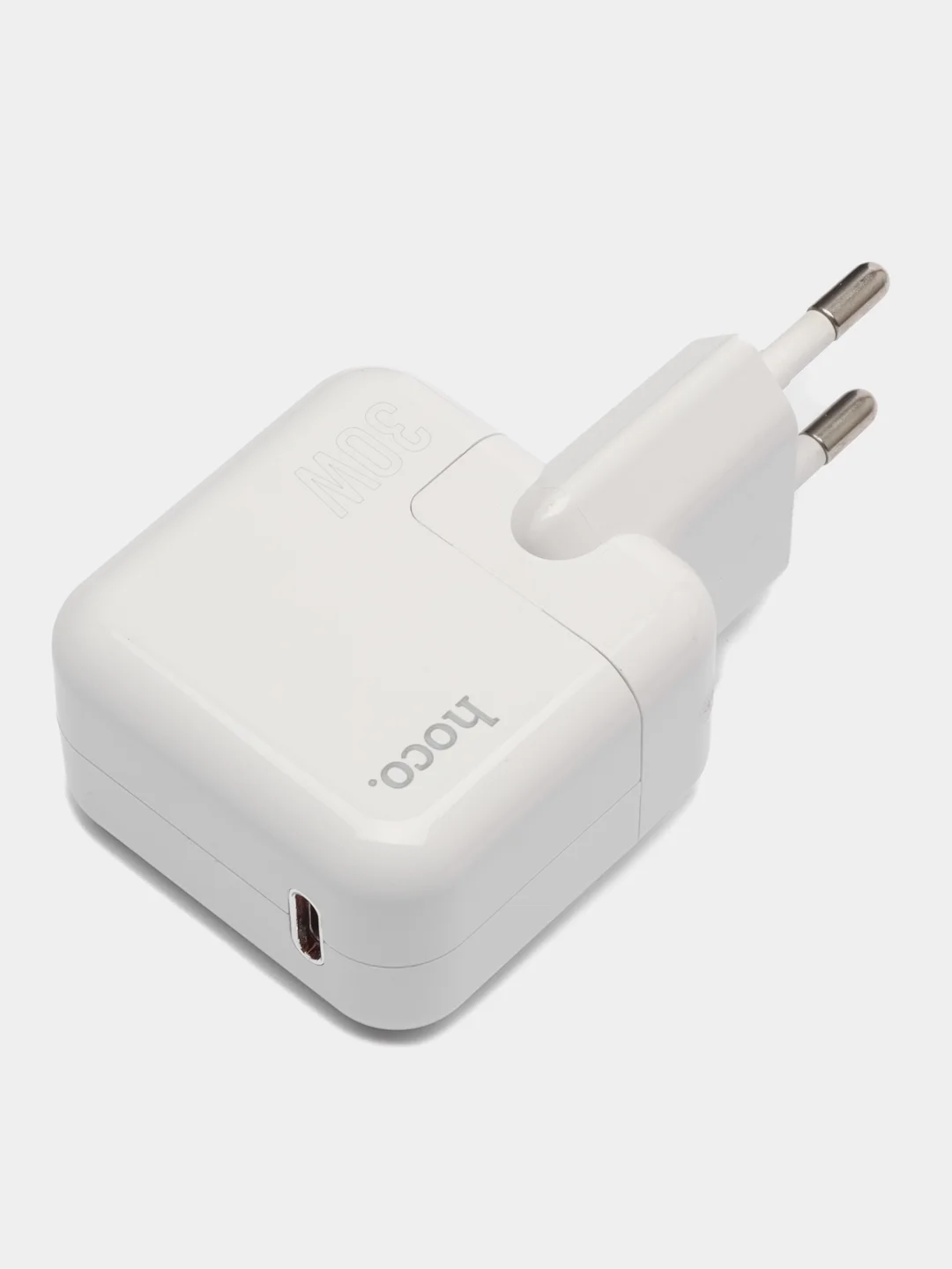 Белый зарядное устройство для iPhone и Android Hoco C112A, с быстрой зарядкой PD 30W, QC 3.0