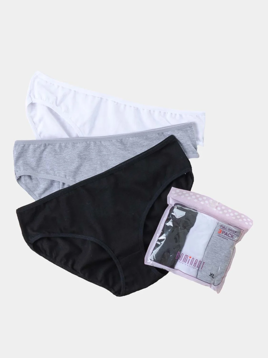 Комплект трусы женские DOMINANT Турция, брифы от XL до 3XL , 3 шт