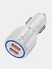 Белый автомобильное зарядное устройство 2USB 5В/2А