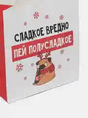 Бордовый пакет подарочный Новый год, 22 х 22 х 11 см, 17 видов