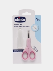 CHICCO Ножницы детские, из нержавеющей стали, с закругленными концами, розовые, 0 месяцев+