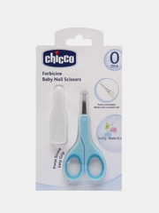 CHICCO Ножницы детск., из нерж. стали, с закругл.концами, голуб., 0 мес. +