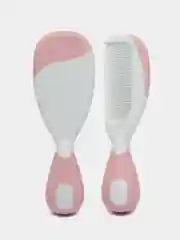 CHICCO Набор детск: расческа и щётка с натур .щетинками, розов., 0 мес.+