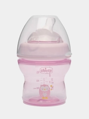 Бутылочка Chicco Natural Feeling, 0 мес, с силиконовой соско, флексорами, 150 мл, розовая