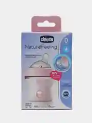 Бутылочка Chicco Natural Feeling, 0 мес, с силиконовой соско, флексорами, 150 мл, розовая
