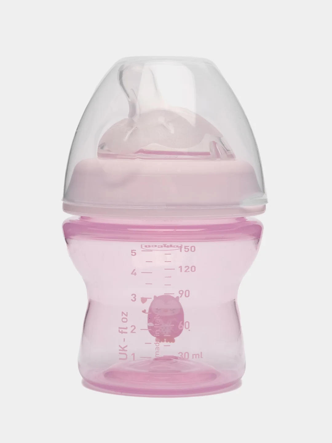Бутылочка Chicco Natural Feeling, 0 мес, с силиконовой соско, флексорами, 150 мл, розовая