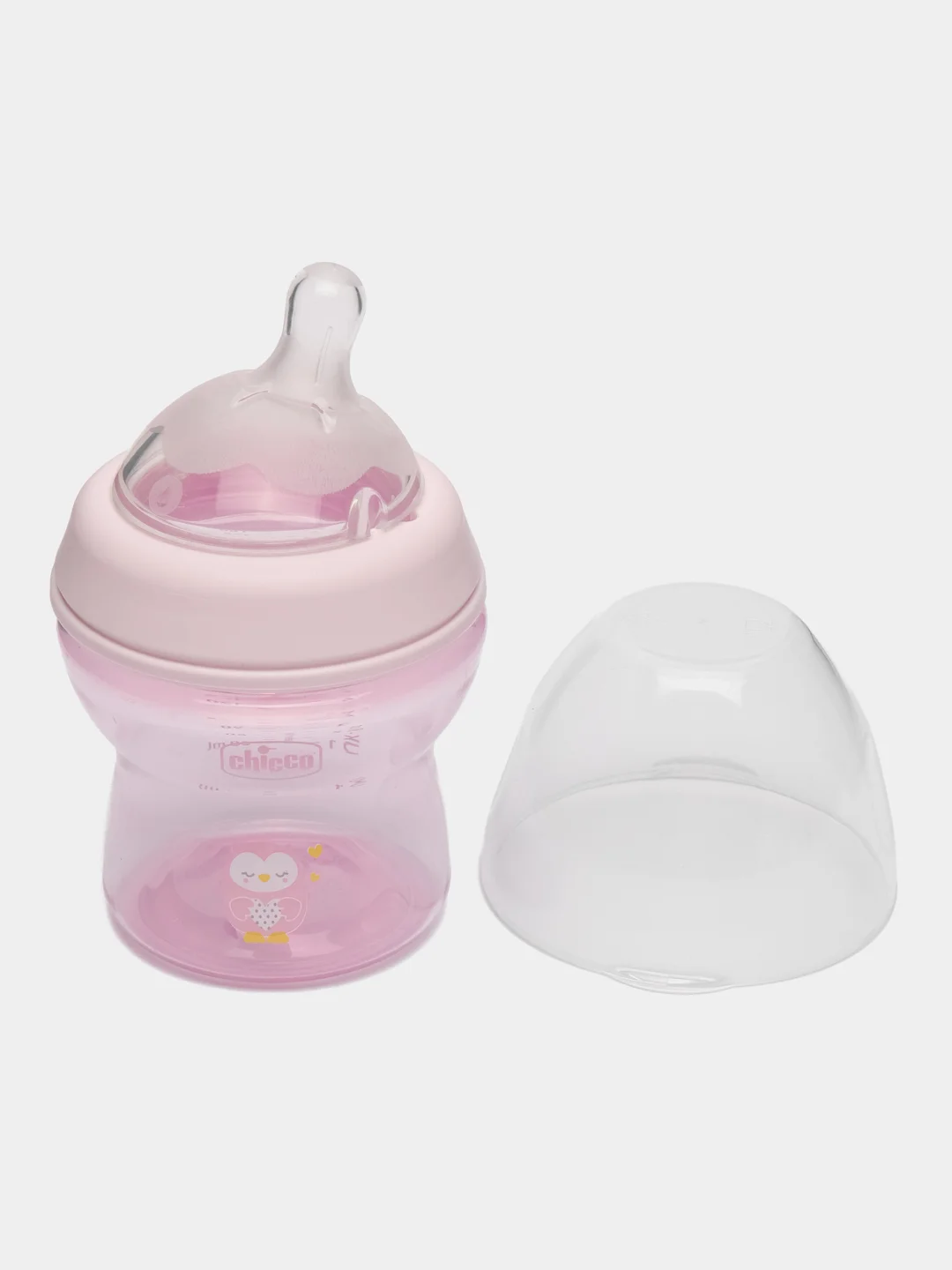 Бутылочка Chicco Natural Feeling, 0 мес, с силиконовой соско, флексорами, 150 мл, розовая