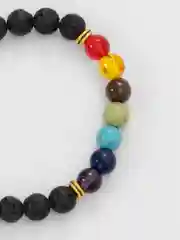 Черный браслет из вулканического камня