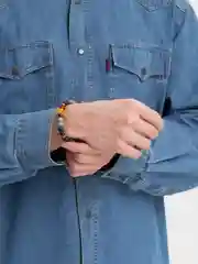 Черный браслет из вулканического камня