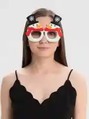 Белый новогодние очки снеговик, дед мороз, новый год, олень, елка новогодний костюм аксессуары