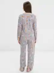 Серый женский костюм домашний, пижама, комплект из хлопка