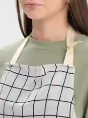Белый фартук хлопковый кухонный