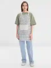 Белый фартук хлопковый кухонный