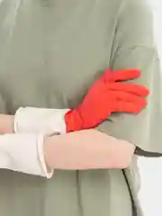 Красный перчатки хозяйственные BICOLOR из натурального латекса, для уборки, размер: S, M, L, XL