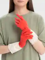 Красный перчатки хозяйственные BICOLOR из натурального латекса, для уборки, размер: S, M, L, XL