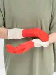 Красный перчатки хозяйственные BICOLOR из натурального латекса, для уборки, размер: S, M, L, XL