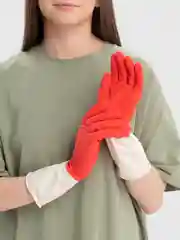 Красный перчатки хозяйственные BICOLOR из натурального латекса, для уборки, размер: S, M, L, XL