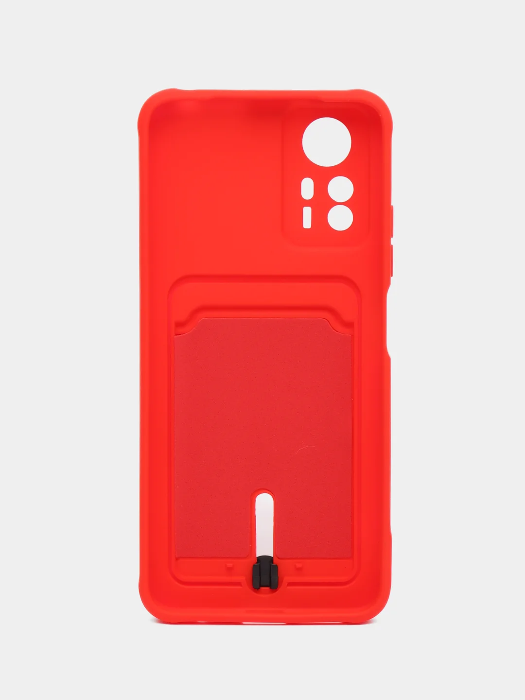 Красный чехол для Xiaomi Redmi Note 12S (Сяоми Редми Ноут 12С), с карманом для карт