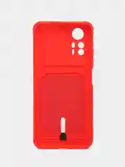Красный чехол для Xiaomi Redmi Note 12S (Сяоми Редми Ноут 12С), с карманом для карт