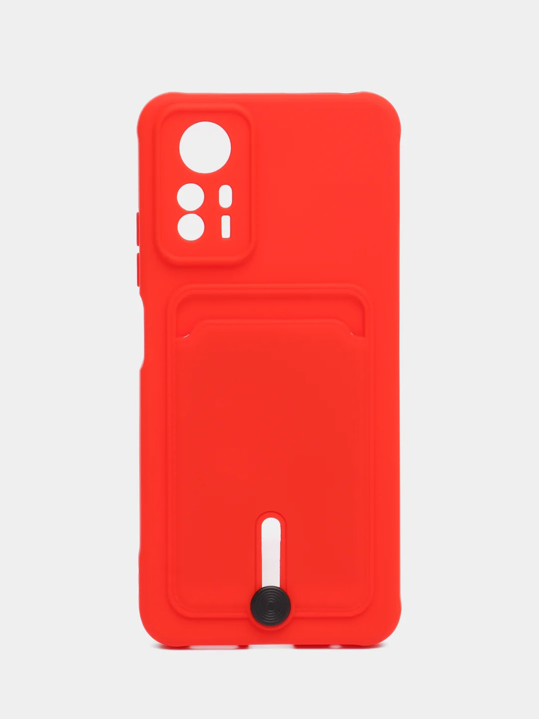 Красный чехол для Xiaomi Redmi Note 12S (Сяоми Редми Ноут 12С), с карманом для карт