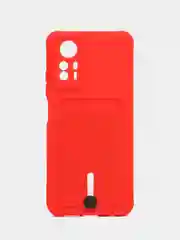 Красный чехол для Xiaomi Redmi Note 12S (Сяоми Редми Ноут 12С), с карманом для карт