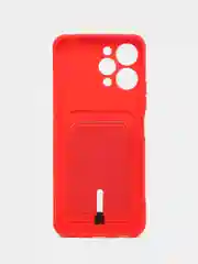 Красный чехол для Xiaomi Redmi 12 (Сяоми Редми 12), с карманом для карт