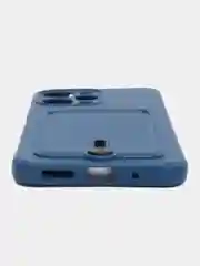 Синий чехол для Xiaomi Redmi 12 (Сяоми Редми 12), с карманом для карт
