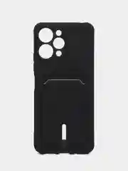 Черный чехол для Xiaomi Redmi 12 (Сяоми Редми 12), с карманом для карт