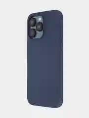 Темно-синий чехол на Apple iPhone 15, 14, Pro, Max, Plus силиконовый BROSCORP мягкая подкладка микрофибра