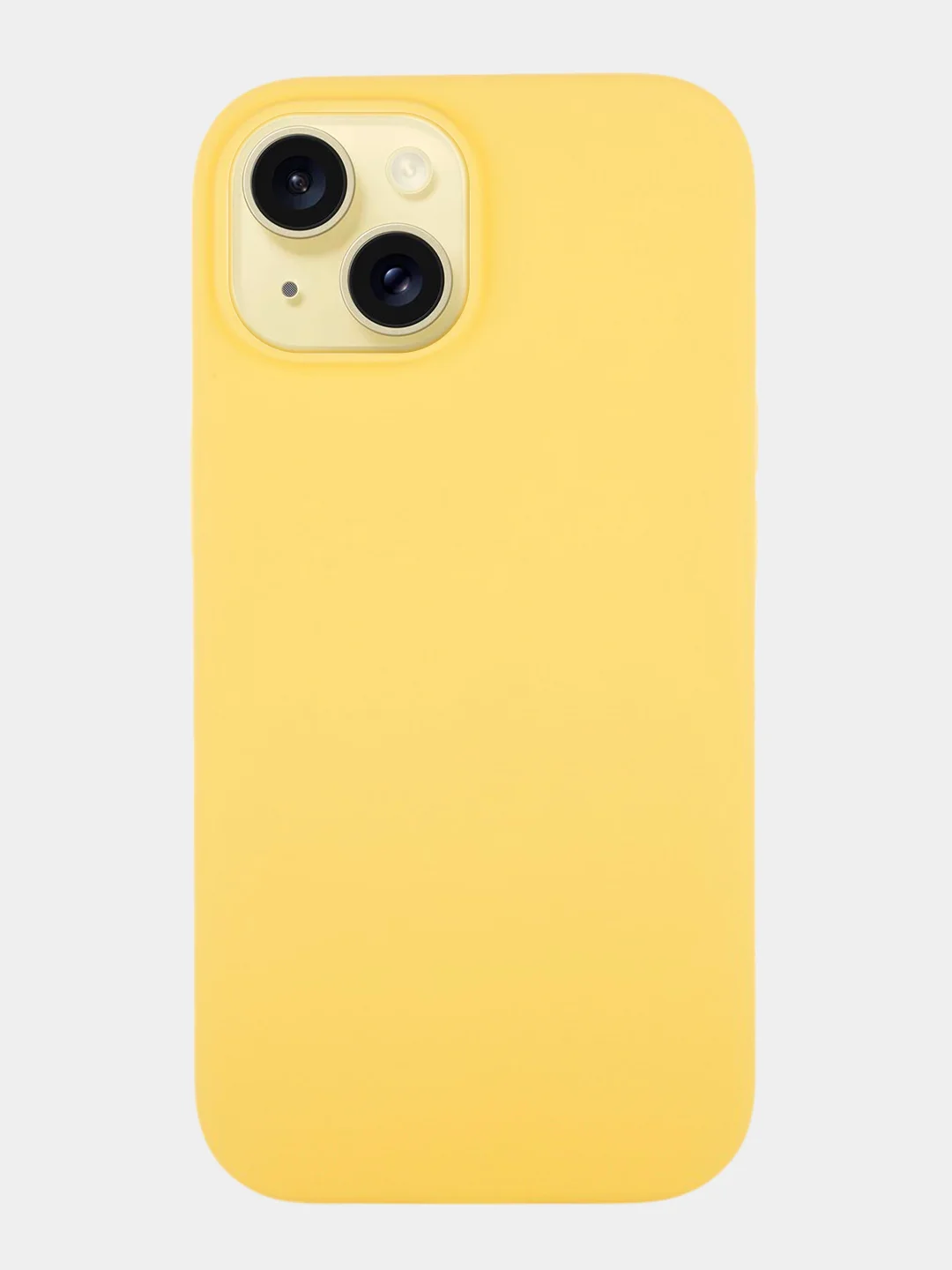 Желтый чехол на Apple iPhone 15, 14, Pro, Max, Plus силиконовый BROSCORP мягкая подкладка микрофибра