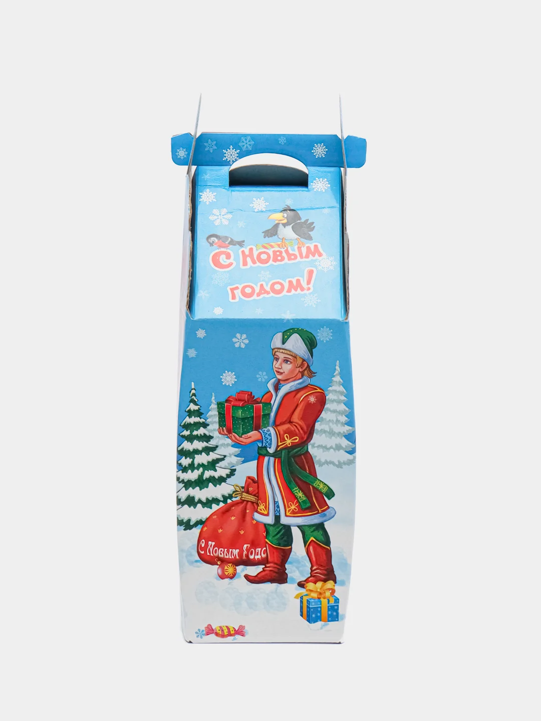 Золотой коробка для подарка, новогодняя