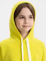 Желтый костюм спортивный, с начесом, для девочки: толстовка и брюки