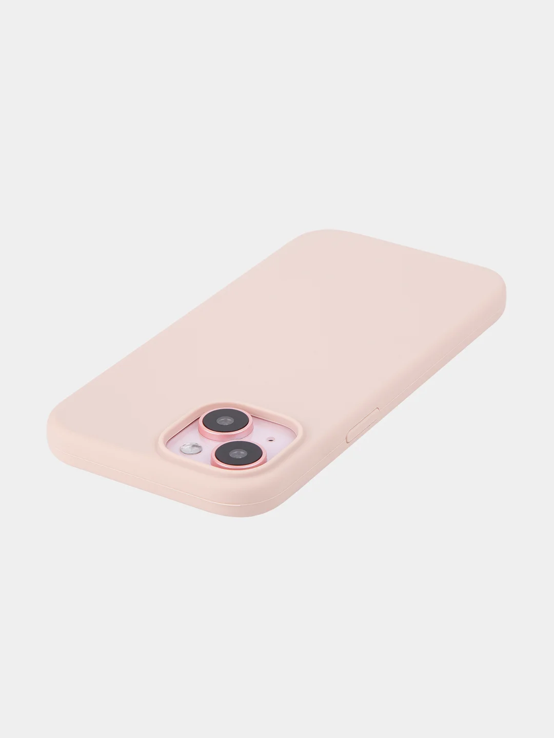 Пудровый чехол для Apple iPhone 15 силиконовый ROSCO матовый с микрофиброй, бортиком защитой камер
