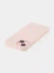 Пудровый чехол для Apple iPhone 15 силиконовый ROSCO матовый с микрофиброй, бортиком защитой камер