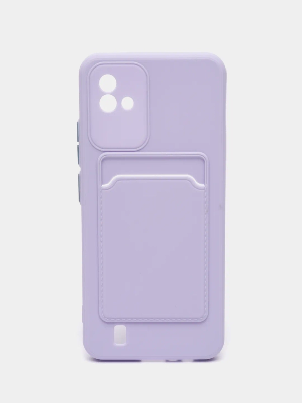 Силиконовый чехол для Realme C20/C11 2021, с карманом для карт, прозрачный