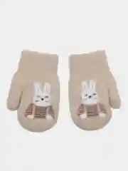 Бежевый варежки детские, с подкладом