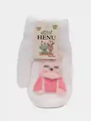 Белый варежки детские, с подкладом