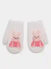 Белый варежки детские, с подкладом