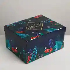 Индиго коробки подарочные новогодние. Большие 31,5*25,6*16,1 см