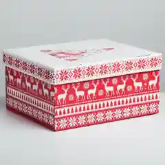 Белый коробки подарочные новогодние. Большие 31,5*25,6*16,1 см
