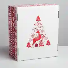 Белый коробки подарочные новогодние. Большие 31,5*25,6*16,1 см