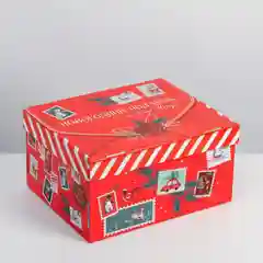 Багровый коробки подарочные новогодние. Большие 31,5*25,6*16,1 см