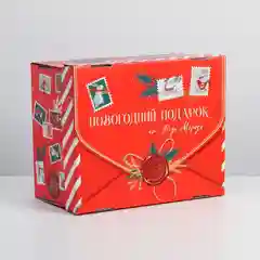 Багровый коробки подарочные новогодние. Большие 31,5*25,6*16,1 см