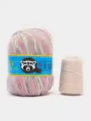 Розовый пряжа пух норки